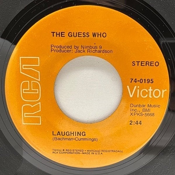 レコードメイン画像：美盤!! USオリジナル 7インチ GUESS WHO Laughing / Undun ('69 RCA Victor) ジャッキー・ブラウン 45RPM.