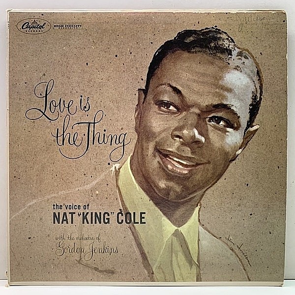 レコードメイン画像：レア!! 初版グレー 灰ラベ MONO USオリジナル NAT KING COLE Love Is The Thing ('57 Capitol W 824) 米 初回 1stプレス モノラル LP