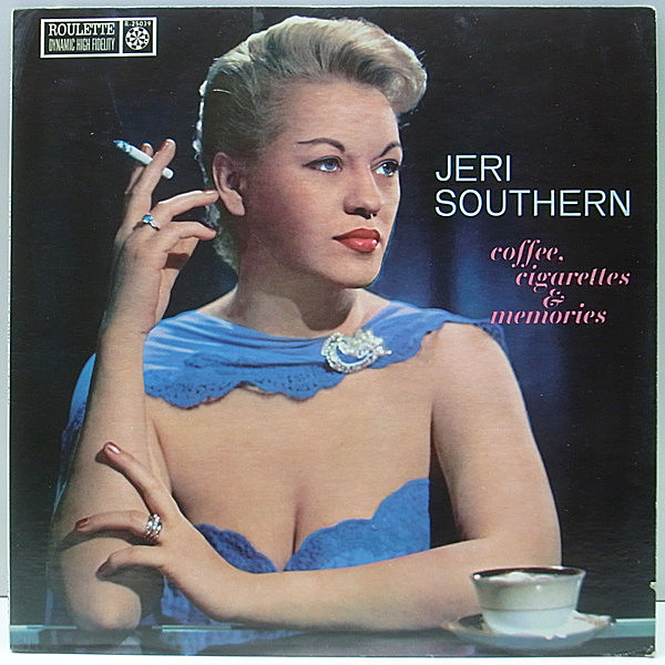 レコードメイン画像：レアな美品!! 1stマルチバー 深溝 MONO オリジナル JERI SOUTHERN Coffee, Cigarettes & Memories ('58 Roulette) 名盤