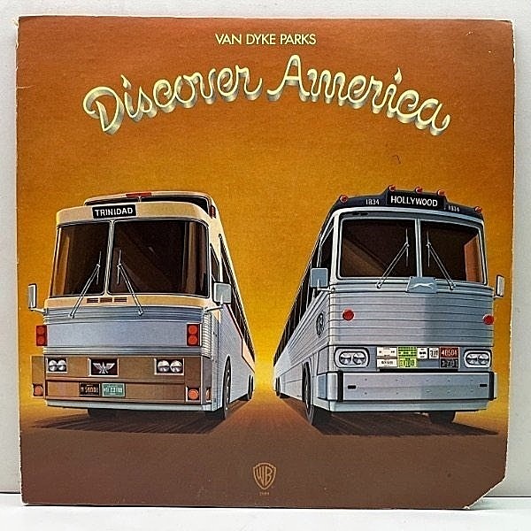 レコードメイン画像：良好盤!! 初版オリーヴ 手書きBG USオリジナル VAN DYKE PARKS Discover America ('72 Warner Bros.) 二つ折り歌詞カード付き