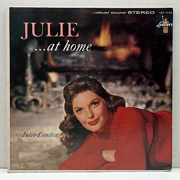 レコードメイン画像：USオリジナル 初版 虹ツヤ 深溝 JULIE LONDON Julie... At Home ('60 Liberty) ジュリー・ロンドン 人気盤！Jimmy Rowles, Al Viola
