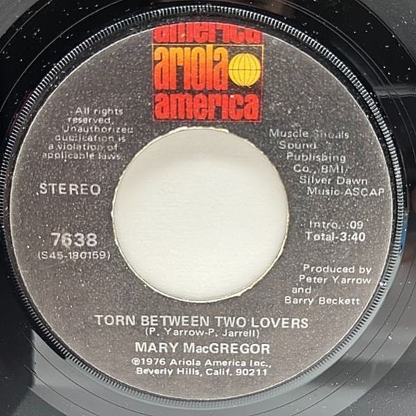 レコードメイン画像：USオリジナル MARY MACGREGOR Torn Between Two Lovers メアリー・マクレガー 過ぎし日の思い出 ('76 Ariola America) さよなら銀河鉄道999