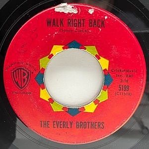 レコード画像：EVERLY BROTHERS / Walk Right Back / Ebony Eyes