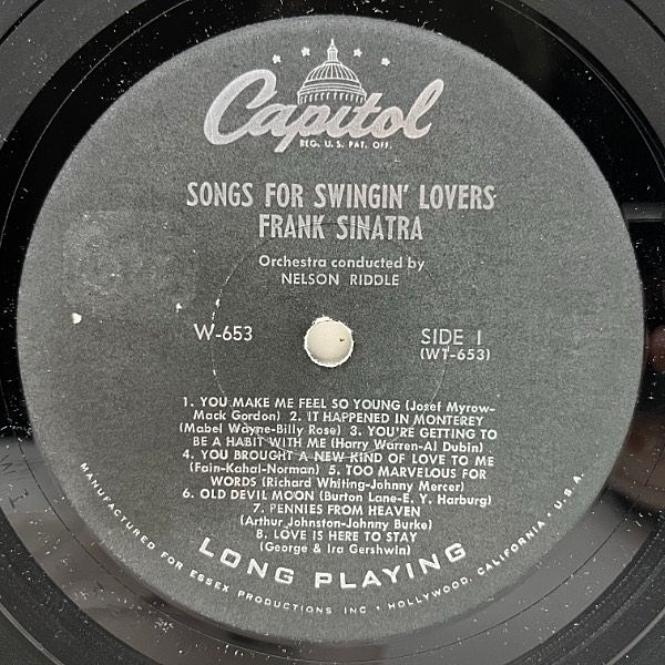 FRANK SINATRA / Songs For Swingin' Lovers! (LP) / Capitol