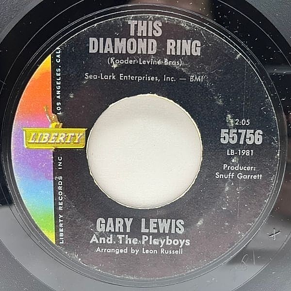 レコードメイン画像：【作曲アル・クーパー／編曲レオン・ラッセルの青春ガレージ】米オリジ GARY LEWIS and THE PLAYBOYS This Diamond Ring ('65 Liberty)
