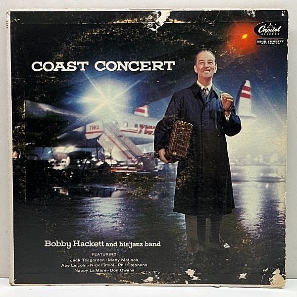 レコードメイン画像：【村上春樹, 寺島靖国 推薦】MONO ターコイズ USオリジナル BOBBY HACKETT Coast Concert ('56 Capitol) ボビー・ ハケット 中間派 名盤