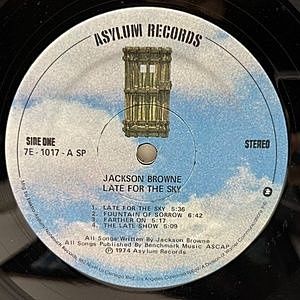 JACKSON BROWNE / Late For The Sky (LP) / Asylum | WAXPEND