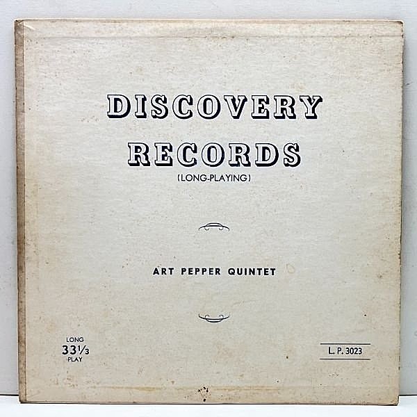 レコードメイン画像：激レア 10'' 原盤 USオリジナル ART PEPPER Quintet ('54 Discovery DL 3023) Flat 深溝 珍ジャケット w/Jack Montrose, Claude Williamson