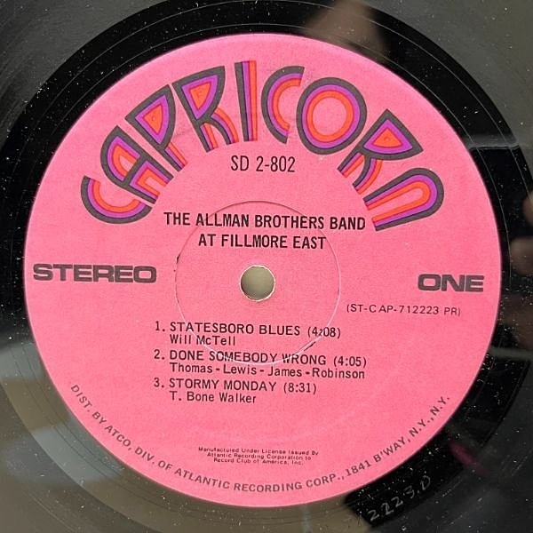 ALLMAN BROTHERS BAND / The Allman Brothers Band At Fillmore