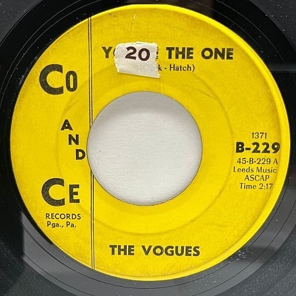 レコードメイン画像：【ガレージ感がナイスな至高のノーザン・ソウル】USオリジナル 7インチ VOGUES You're The One / Some Words ('65 Co & Ce) ボーグス 45RPM