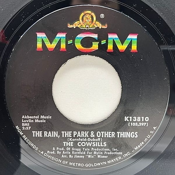レコードメイン画像：【ロードアイランド州の家族バンド】USオリジ 7インチ COWSILLS The Rain, The Park & Other Things ('67 MGM) 美メロ ソフトロック 45RPM.