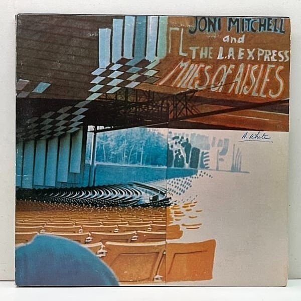 レコードメイン画像：USオリジナル 2LP Wマーク無し AB規格 JONI MITCHELL & L.A. EXPRESS Miles Of Aisles ('74 Asylum) マイルズ・オブ・アイルズ ※難あり
