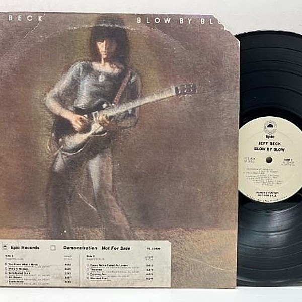 レコードメイン画像：レア 白プロモ USオリジナル 初版 PE規格 橙ラベ JEFF BECK Blow By Blow ('75 Epic) テクスチャードJK ジェフ・ベック 米 LP 原盤