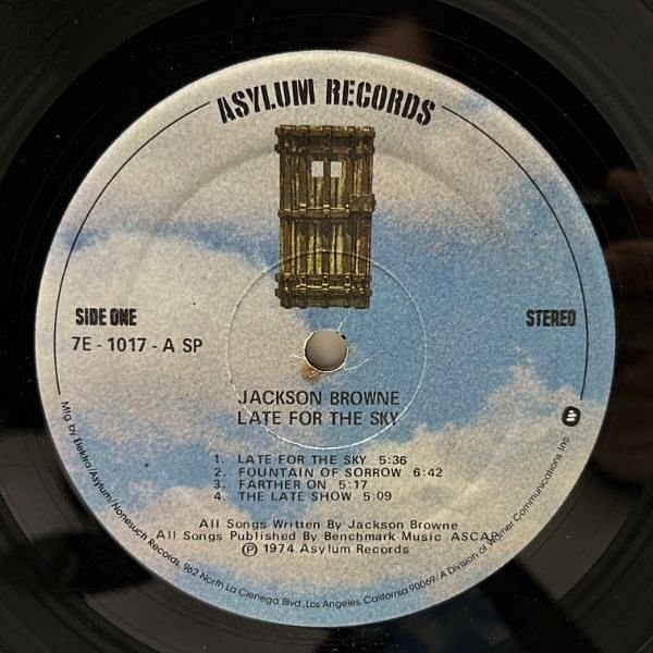 JACKSON BROWNE / Late For The Sky (LP) / Asylum | WAXPEND