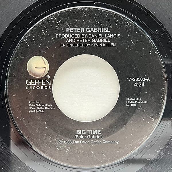 レコードメイン画像：USオリジナル 7インチ PETER GABRIEL Big Time ('86 Geffen) ガブリエル流シンセ・ファンク 45RPM.
