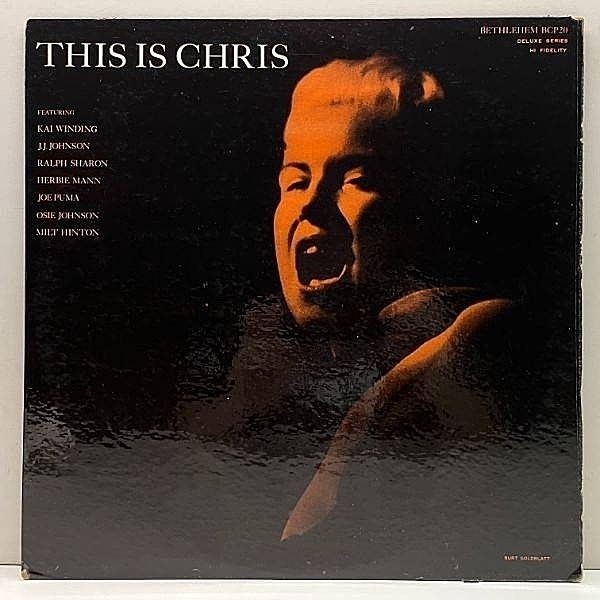 レコードメイン画像：US初期 MONO 深溝 PAT#刻印 コーティング仕様 CHRIS CONNOR This Is Chris ('55 Bethlehem BCP 20) クリス・コナー 名盤