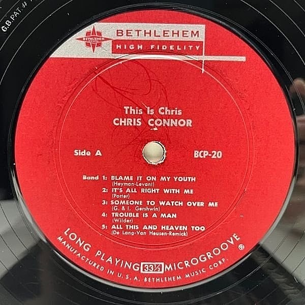 ★現品限り！US初期盤MONO★クリス・コナー This is Chris CHRIS CONNOR / This Is Chris (LP) / Bethlehem | WAXPEND RECORDS