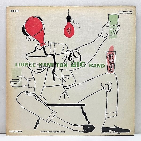 レコードメイン画像：ほぼ美盤!! Clef オリジナル MONO 黒ツヤ 深溝 LIONEL HAMPTON Big Band (MG C-670) David Stone Martin = DSMアート