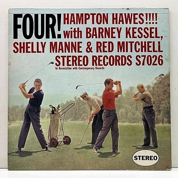 レコードメイン画像：良好!! Stereo Records 完全オリジナル HAMPTON HAWES Four! (Contemporary S7026) 稀少な初版ステレオ w/ Barney Kessel, Shelly Manne