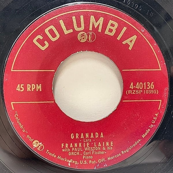 レコードメイン画像：USオリジナル 7インチ FRANKIE LAINE Granada / I'd Give My Life ('56 Columbia) 国民的シンガー フランキー・レイン 45RPM.