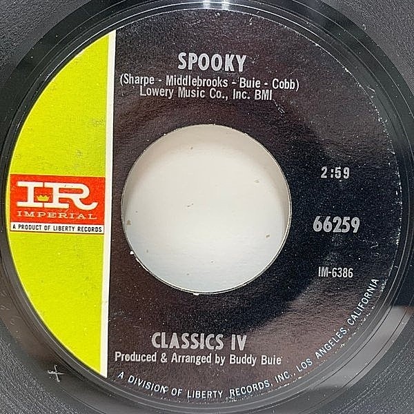 レコードメイン画像：十分概ね良好！USオリジナル 7インチ CLASSICS IV Spooky / Poor People ('67 Imperial) サイケ・ポップ・クラシック！