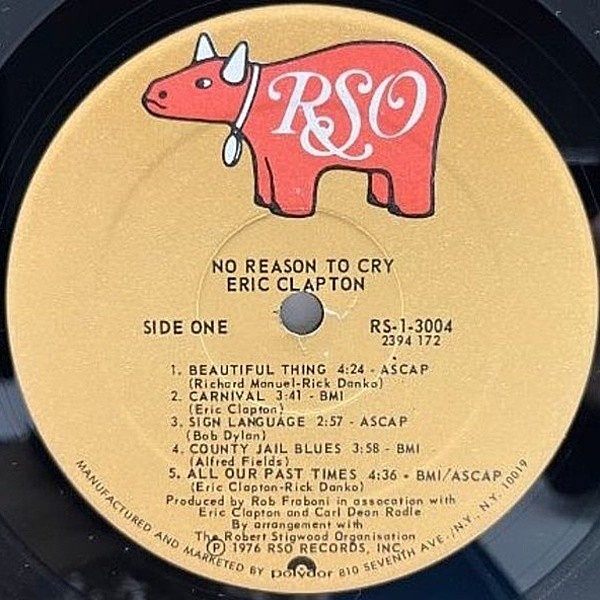 ERIC CLAPTON / No Reason To Cry (LP) / RSO | WAXPEND RECORDS