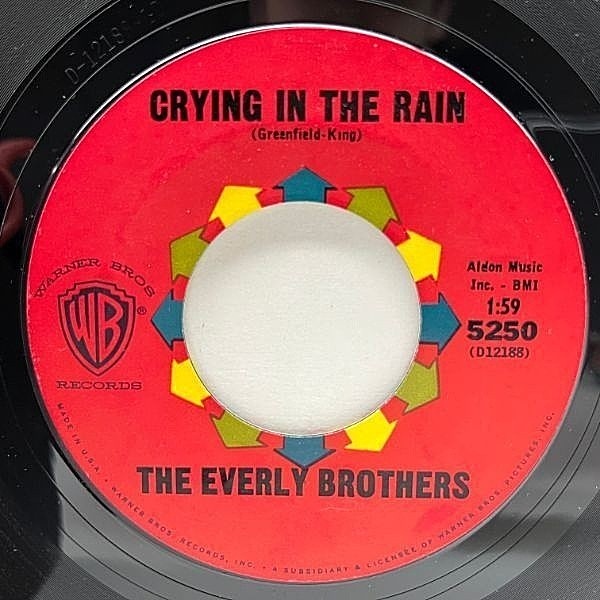レコードメイン画像：美盤!! USオリジ 7インチ EVERLY BROTHERS Crying In The Rain / I'm Not Angry ('61 Warner) キャロル・キング 荒削りガレージギターR&R