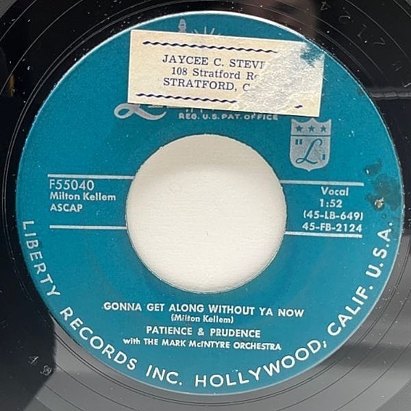 PATIENCE & PRUDENCE / Gonna Get Along Without Ya Now (7