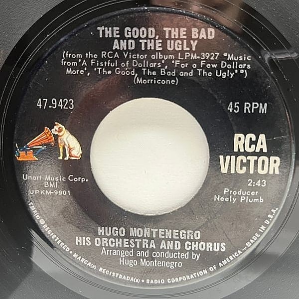 レコードメイン画像：USオリジナル 7インチ HUGO MONTENEGRO The Good, The Bad And The Ugly ('67 RCA Victor) MOOG シンセ 続・夕陽のガンマン モリコーネ