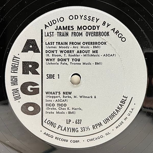 JAMES MOODY / Last Train From Overbrook (LP) / Argo