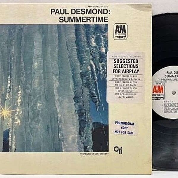 レコードメイン画像：【白プロモ】VANGELDER刻印 コート仕様 USオリジ PAUL DESMOND Summertime ('68 A&M) Herbie Hancock, Bucky Pizzarelli, Ron Carter