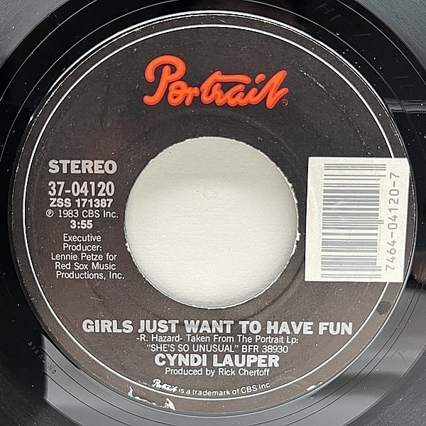 レコードメイン画像：良好盤!! USオリジナル 7インチ CYNDI LAUPER Girls Just Want To Have Fun ('83 Portrait) CAM'RON／Girlsネタ シンディ・ローパー 45RPM.
