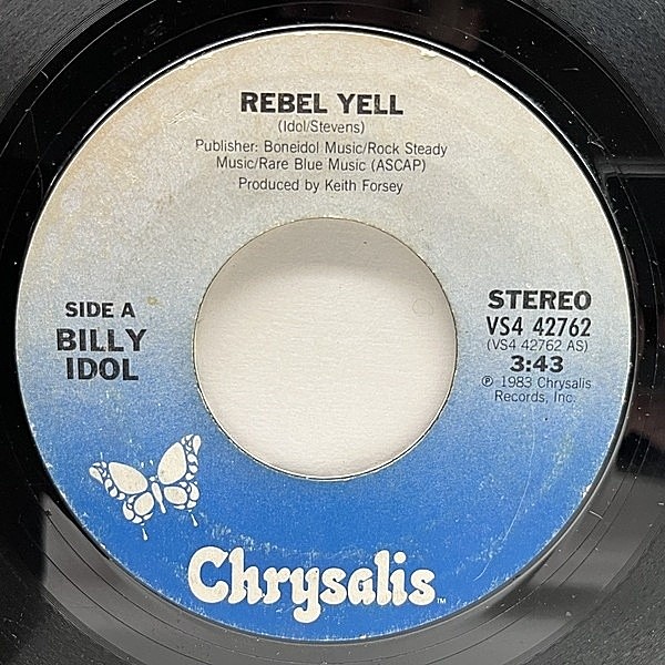レコードメイン画像：USオリジナル 7インチ BILLY IDOL Rebel Yell 反逆のアイドル ('83 Chrysalis) ビリー・アイドル 45RPM.