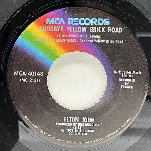 レコードメイン画像：USオリジナル 7インチ ELTON JOHN Goodbye Yellow Brick Road ('73 MCA) エルトン・ジョン 45RPM.