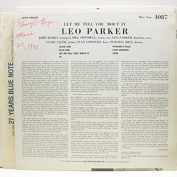 その他 LP Leo Parker Let Me Tell You bout It BN4087 BLUE NOTE /00260 Leo Parker – Let Me Tell You 'Bout It – Vinyl (LP, Album