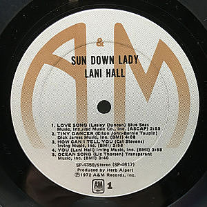 Lani Hall / AOR /ラニー·ホール LANI HALL / Sun Down Lady (LP) / A&M | WAXPEND RECORDS