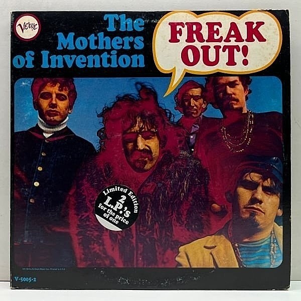 レコードメイン画像：美再生!良好! MONO 深溝 初回オンリー マップ印刷 青ラベ USオリジ THE MOTHERS OF INVENTION Freak Out [FRANK ZAPPA] 地図 1st MAP COVER