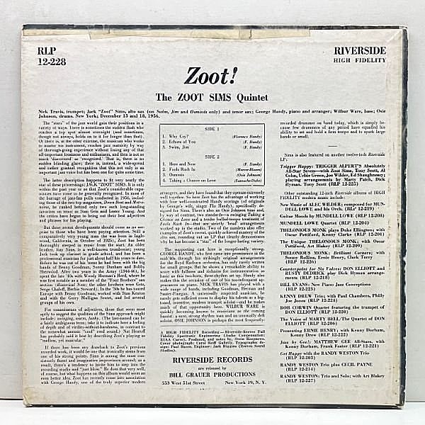 ZOOT SIMS / Zoot! (LP) / Riverside | WAXPEND RECORDS