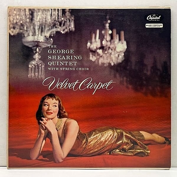 レコードメイン画像：MONO US初期プレス GEORGE SHEARING Velvet Carpet ('56 Capitol) シアリング流カクテルジャズの本命盤！美女ジャケット