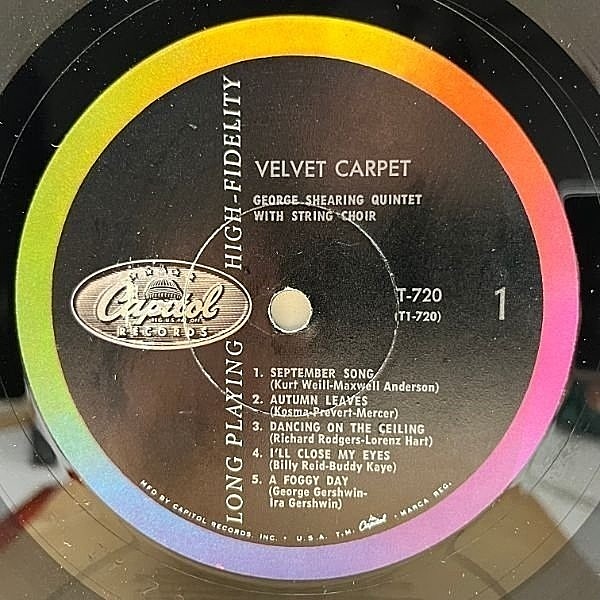 GEORGE SHEARING / Velvet Carpet (LP) / Capitol | WAXPEND RECORDS