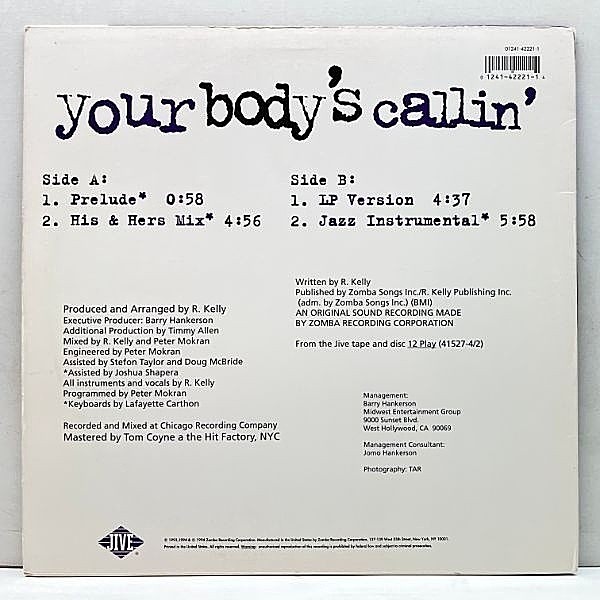 R. KELLY / Your Body's Callin' (12) / Jive | WAXPEND RECORDS