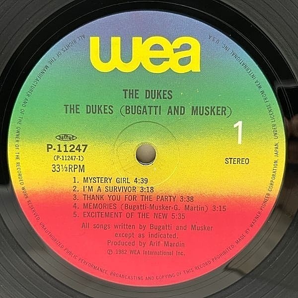 DUKES / The Dukes Bugatti & Musker (LP) / WEA | WAXPEND RECORDS
