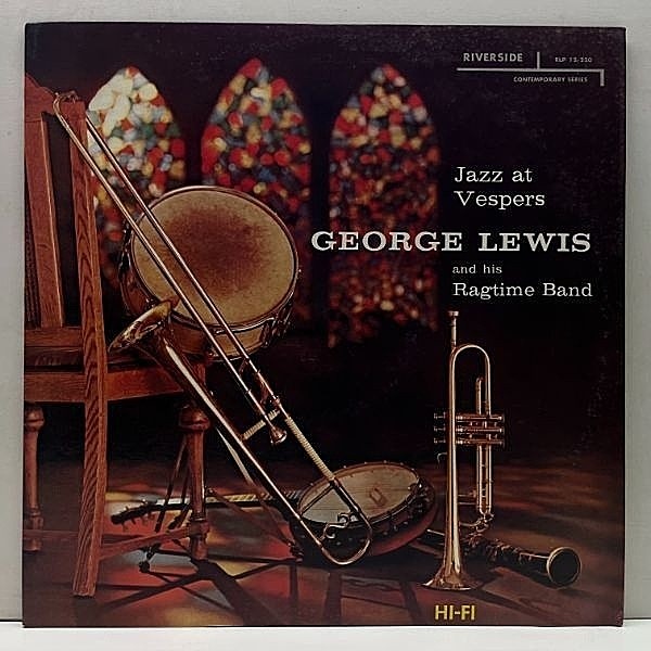 レコードメイン画像：美盤!! MONO 国内プレス 半透明盤 GEORGE LEWIS Jazz At Vespers ('80 Riverside) Ragtime, Dixieland ジョージ・ルイス LP