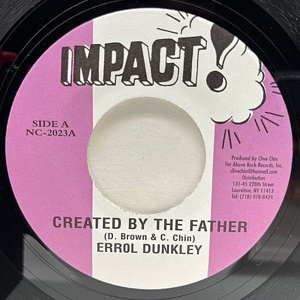 レコードメイン画像：【ほろ苦い味わいのDEEPナンバー】美盤!! USプレス 7インチ ERROL DUNKLEY Created By The Father (Impact!) Roots Reggae 45RPM.
