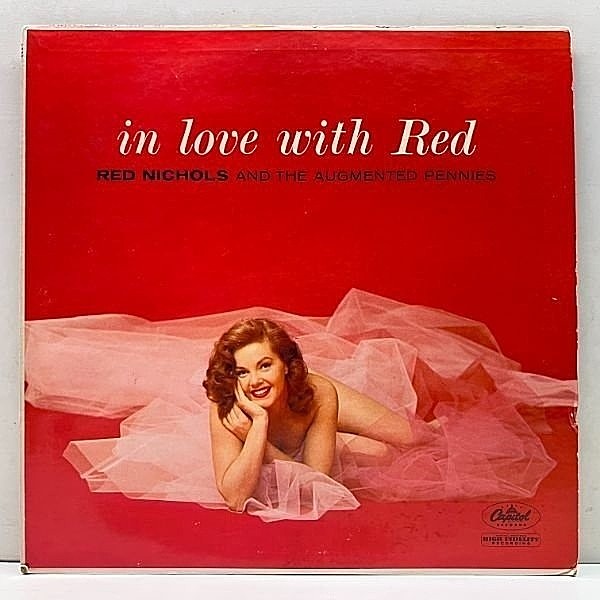 レコードメイン画像：良好盤!! MONO 初版ターコイズ USオリジナル RED NICHOLS In Love With Red ('56 Capitol) Sexy 裸体 美女ジャケット