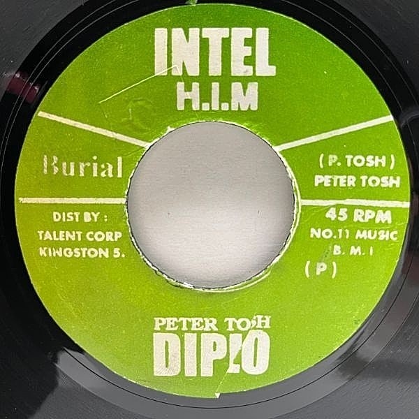 レコードメイン画像：JAプレス 7インチ PETER TOSH Burial (Intel Diplo) ピーター・トッシュ 名曲 45RPM.
