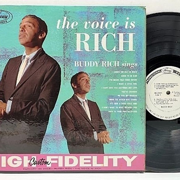 レコードメイン画像：白プロモ MONO 深溝 USオリジナル BUDDY RICH The Voice Is Rich ('59 Mercury) 独特の魅力！味わい深いバディ・リッチのヴォーカル作品