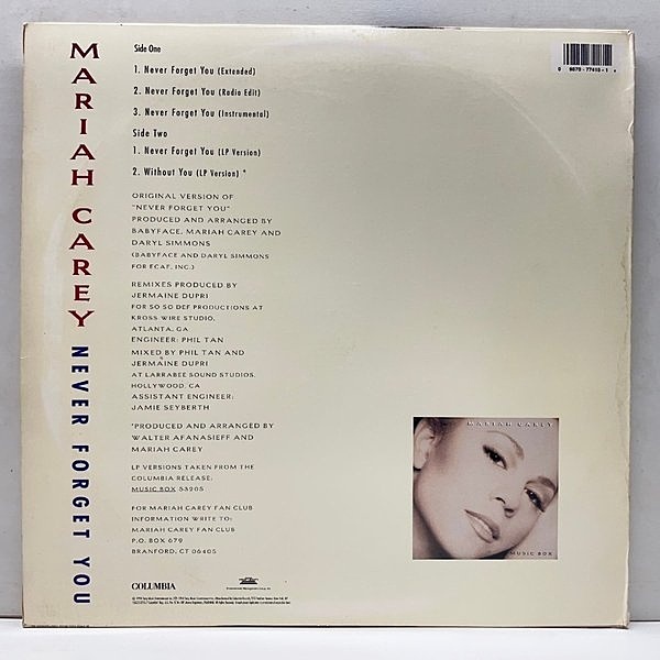 MARIAH CAREY / Never Forget You (12) / Columbia | WAXPEND