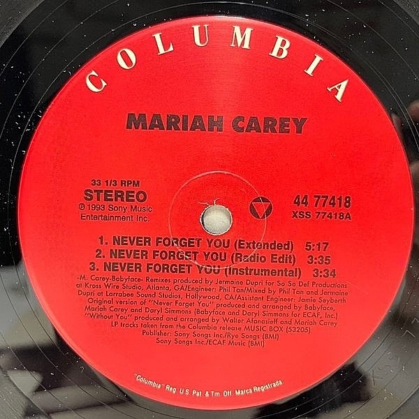 2025-25 秋冬新作  / (12) You Forget Never / CAREY MARIAH Columbia WAXPEND | 洋楽