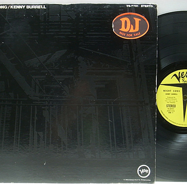 レコードメイン画像：プロモ USオリジナル KENNY BURRELL Night Song ('68 Verve) エンボス特殊JK BROTHER WHERE ARE YOU 他
